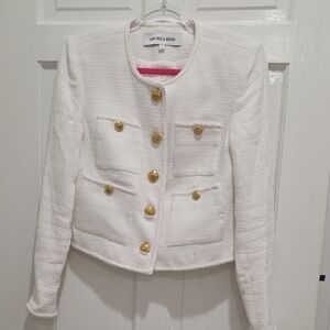 Veronica Beard White Blazer with Gold Buttons